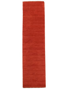  Handloom Fringes - Ruggine/Rosso Tappeto 80X300 Moderno Passatoie Bianco/Creme/Rosso Scuro (Lana, India)