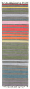  Rainbow Stripe - Multicolore Tappeto 80X250 Moderno Tessuto A Mano Passatoie Multicolore (Cotone, )