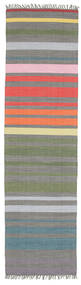  Rainbow Stripe - Grigio Tappeto 80X300 Moderno Tessuto A Mano Passatoie Grigio Scuro/Grigio Chiaro (Cotone, India)