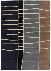  Tappeto Di Lana 160X230 Abstract Bamboo Handtufted Nero/Marrone 