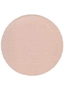  Kilim Loom - Misty Pink Tappeto Ø 300 Moderno Tessuto A Mano Rotondo Bianco/Creme/Rosso Scuro Grandi (Lana, India)