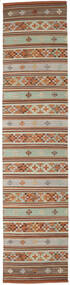  Kilim Anatolian Tappeto 80X350 Moderno Tessuto A Mano Passatoie Marrone Chiaro/Marrone (Lana, India)