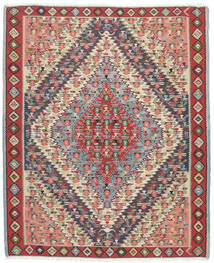  Kilim Senneh Tappeto 124X150 Orientale Tessuto A Mano Marrone Scuro/Grigio Scuro (Lana, Persia/Iran)