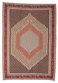 Tappeto Orientale Kilim Senneh Fine Tappeto 212X300 Rosso Scuro/Marrone (Lana, Persia/Iran)