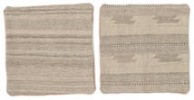  Patchwork Fodera Per Cuscino - Iran Tappeto 65X65 Orientale Fatto A Mano Quadrato Marrone/Marrone Chiaro (Lana, Persia/Iran)
