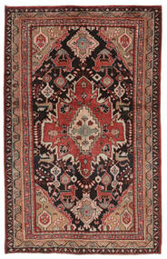 133X210 Tappeto Hamadan Orientale Nero/Rosso Scuro (Lana, Persia/Iran)