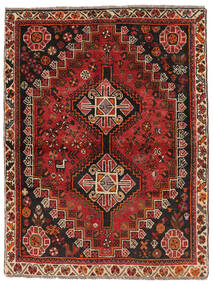  Shiraz Tappeto 126X165 Orientale Fatto A Mano Nero/Rosso Scuro (Lana, Persia/Iran)