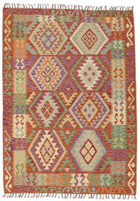  Kilim Afghan Old Style Tappeto 125X173 Orientale Tessuto A Mano Rosso Scuro/Arancione (Lana, )