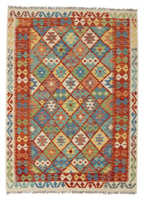  Kilim Afghan Old Style Tappeto 130X177 Orientale Tessuto A Mano Rosso Scuro/Bianco/Creme (Lana, Afghanistan)