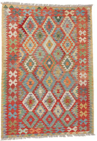  Kilim Afghan Old Style Tappeto 125X176 Orientale Tessuto A Mano Verde Scuro/Ruggine/Rosso (Lana, Afghanistan)