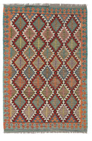  Kilim Afghan Old Style Tappeto 123X185 Orientale Tessuto A Mano Rosso Scuro/Verde Scuro (Lana, )