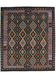  Kilim Afghan Old Style Tappeto 248X290 Orientale Tessuto A Mano Nero/Grigio Scuro (Lana, )