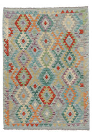  Kilim Afghan Old Style Tappeto 129X180 Orientale Tessuto A Mano Verde Scuro/Verde Scuro (Lana, Afghanistan)