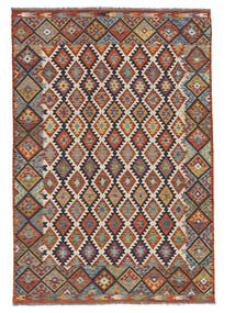  Kilim Afghan Old Style Tappeto 205X297 Orientale Tessuto A Mano Marrone/Rosso Scuro (Lana, )