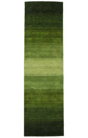  Gabbeh Rainbow - Verde Tappeto 80X340 Moderno Passatoie Nero/Verde Scuro (Lana, India)