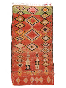Fatto A Mano Berber Moroccan - Mid Atlas Vintage 162X305 Tappeto Di Lana Rosso Scuro/Marrone Tappeto 