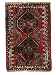 80X118 Tappeto Shiraz Tappeto Orientale Nero/Rosso Scuro (Lana, Persia/Iran)
