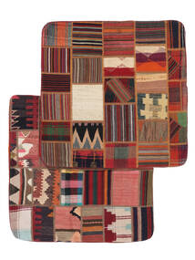 80X80 Tappeto Patchwork Pillowcase - Iran Orientale Quadrato Rosso Scuro/Nero (Lana, Persia/Iran)