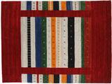 Loribaf Loom Designer Tappeto - Rosso scuro / Multicolore